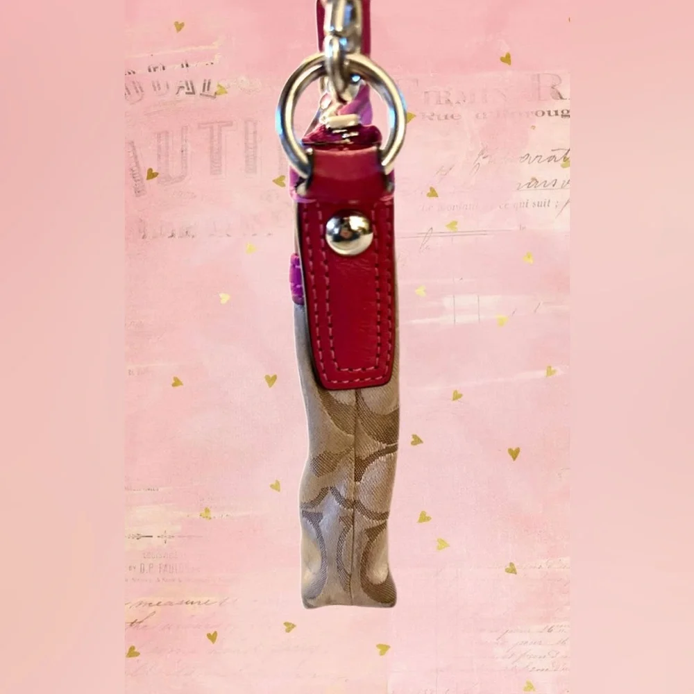 Coach Poppy Signature C Crossbody in Tan with Fuchsia- RARE Y2K Vintage